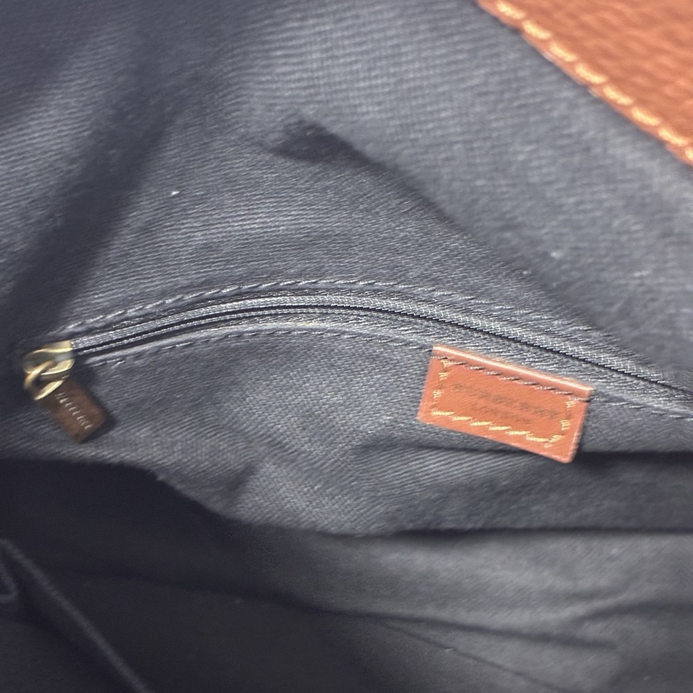 Burberry Leather Haymarket Check Horn Toggle Shoulder Bag Purse Brown Colorway - Picture 10 of 16